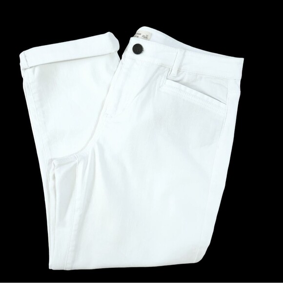 J. Jill Slim Boyfriend White Denim Straight Leg Jeans Women's Size 12 Petite - Picture 2 of 12